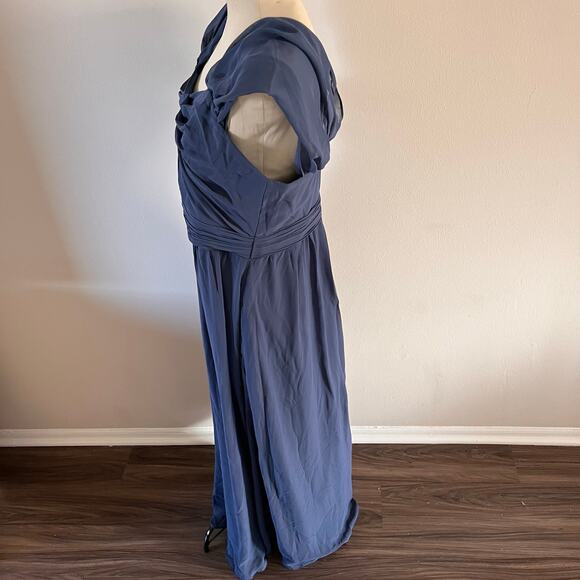 Birdy Grey Blue Chiffon Bridesmaid Dress Wmns XXL Wedding Guest Formal - Picture 12 of 15